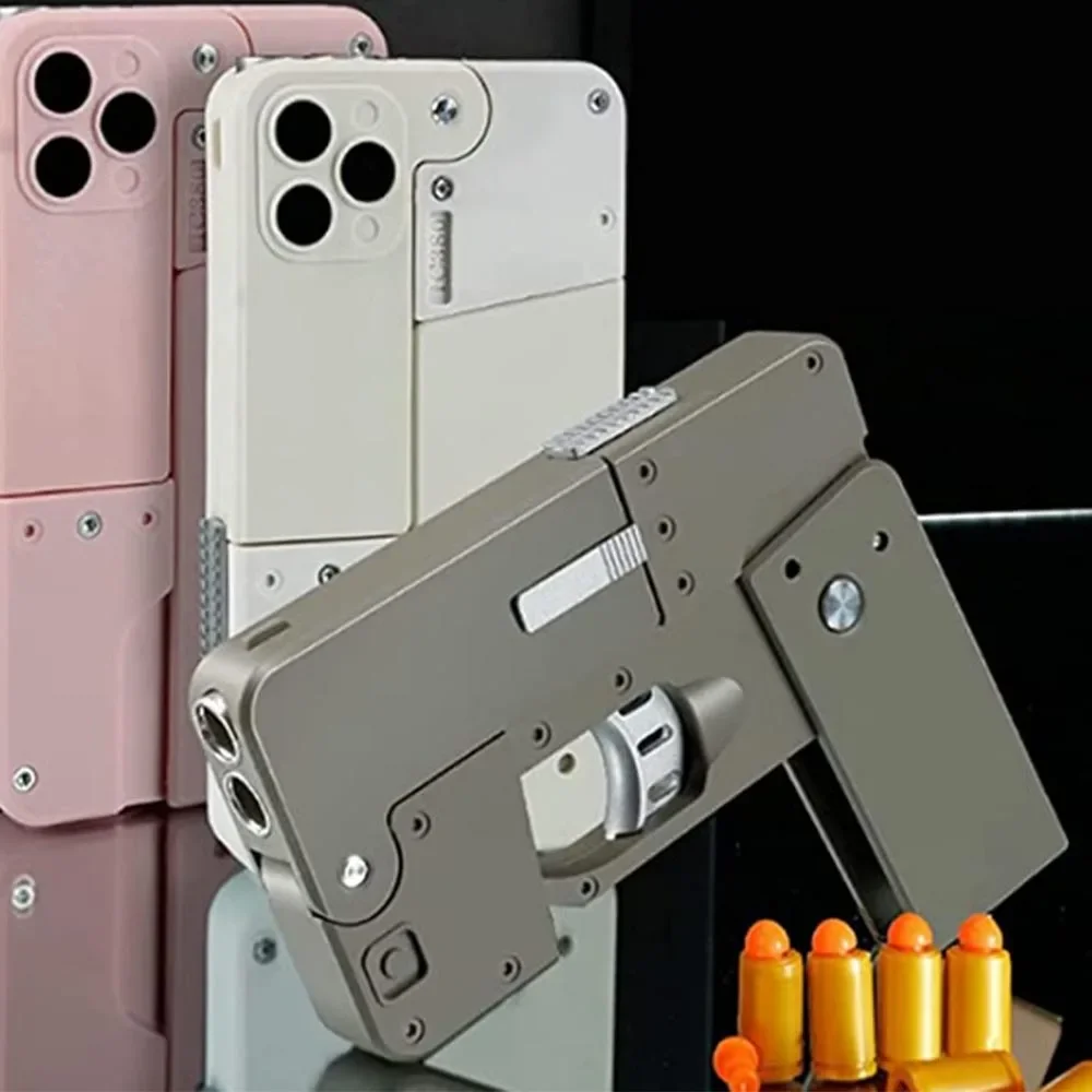 Folding Mobile Phone Toy Pistol with Soft Foam Bullets