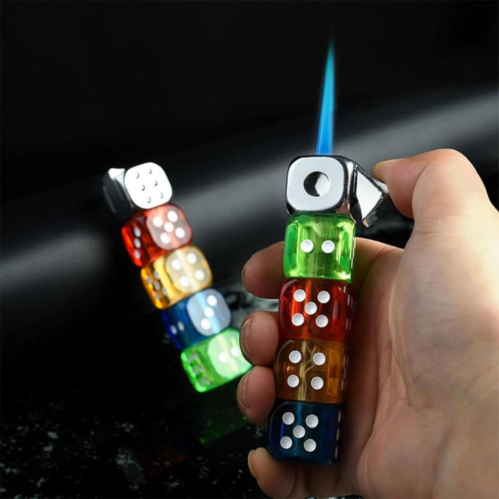 Dice Shape Spinning Lighter  Unique Design, Powerful Flame & Stylish Look!  A Must-Have Pocket Accessory