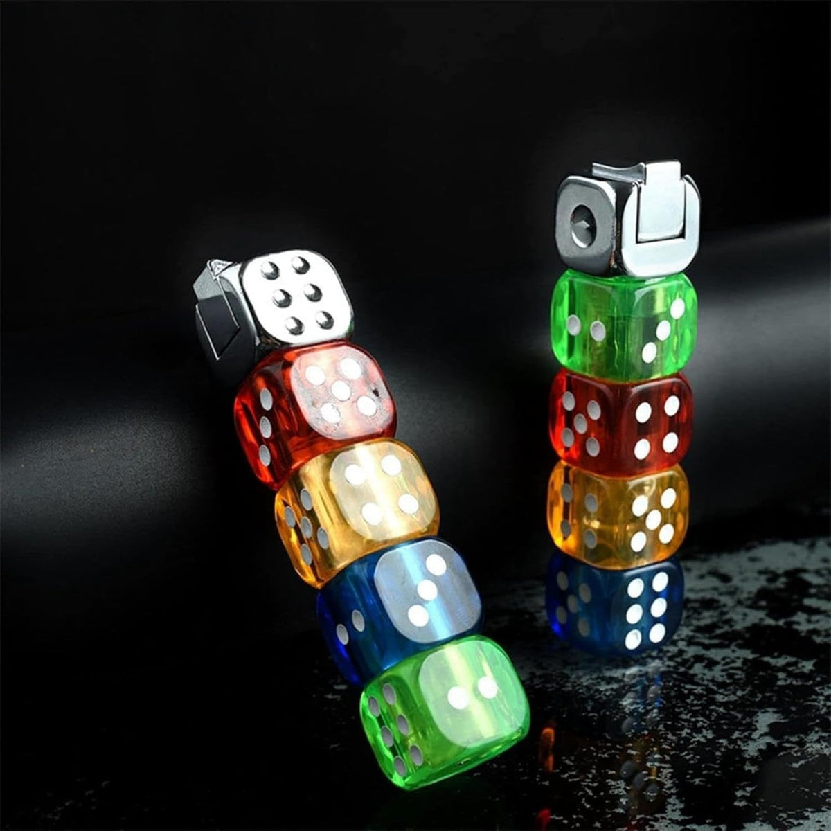 Dice Shape Spinning Lighter  Unique Design, Powerful Flame & Stylish Look!  A Must-Have Pocket Accessory