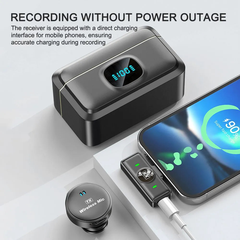 Wireless Clip-On Microphone with Charging Case