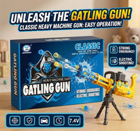 Classic Electric Gatling Gun Toy with Tripod Stand – Automatic Shooting Action for Kids
